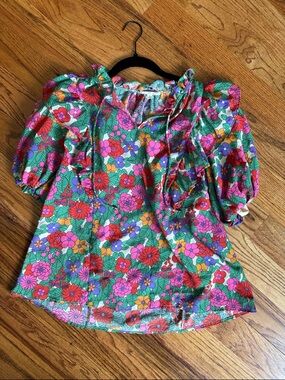 entro Multicolor Floral Ruffled Top